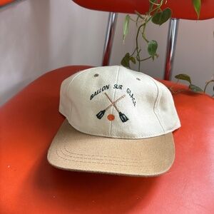 vintage BALLON SUR GLACE Trucker hat beige 2 tone strapback baseball cap